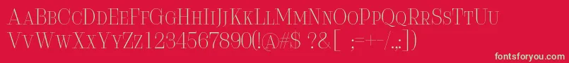 Serifiqo4fFreeCapitals-Schriftart – Grüne Schriften auf rotem Hintergrund