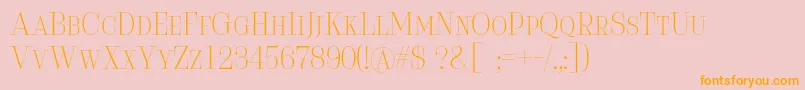 Serifiqo4fFreeCapitals Font – Orange Fonts on Pink Background