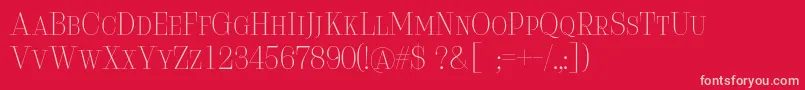 Serifiqo4fFreeCapitals Font – Pink Fonts on Red Background