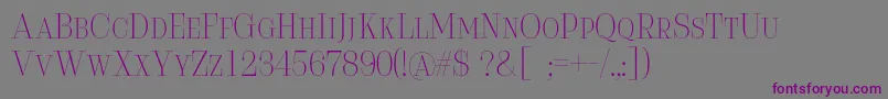 Serifiqo4fFreeCapitals Font – Purple Fonts on Gray Background