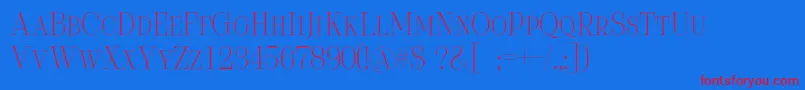 Serifiqo4fFreeCapitals Font – Red Fonts on Blue Background