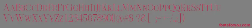 Fonte Serifiqo4fFreeCapitals – fontes vermelhas em um fundo cinza