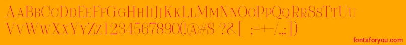 Serifiqo4fFreeCapitals Font – Red Fonts on Orange Background