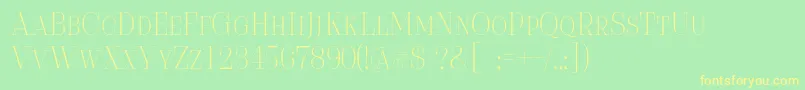 Serifiqo4fFreeCapitals Font – Yellow Fonts on Green Background