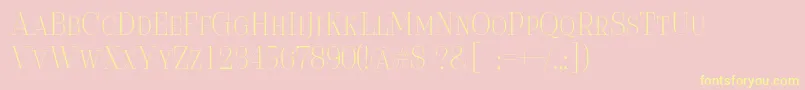 Serifiqo4fFreeCapitals Font – Yellow Fonts on Pink Background