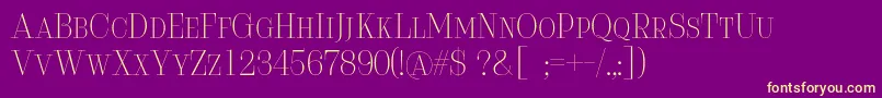 Serifiqo4fFreeCapitals Font – Yellow Fonts on Purple Background