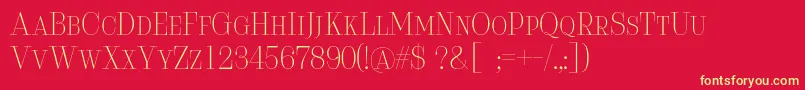 Serifiqo4fFreeCapitals Font – Yellow Fonts on Red Background