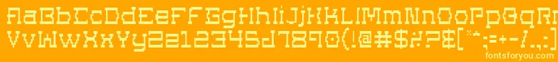 フォントSuperago – オレンジの背景に黄色の文字