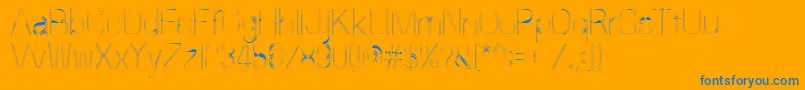 60sstripe-Schriftart – Blaue Schriften auf orangefarbenem Hintergrund