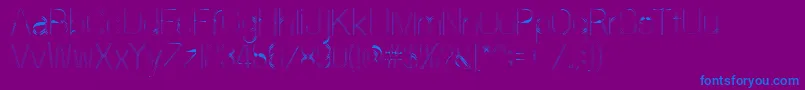 60sstripe-Schriftart – Blaue Schriften auf violettem Hintergrund