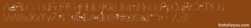 60sstripe-fontti – valkoiset fontit ruskealla taustalla