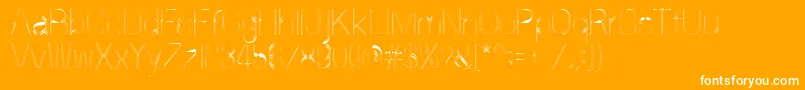 60sstripe-Schriftart – Weiße Schriften auf orangefarbenem Hintergrund