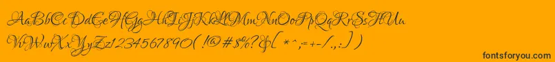 LoversquarrelRegular-Schriftart – Schwarze Schriften auf orangefarbenem Hintergrund