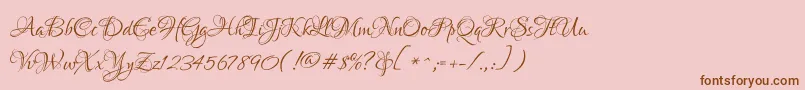 LoversquarrelRegular Font – Brown Fonts on Pink Background