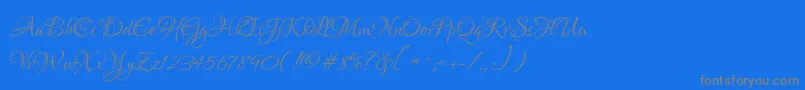 LoversquarrelRegular-Schriftart – Graue Schriften auf blauem Hintergrund