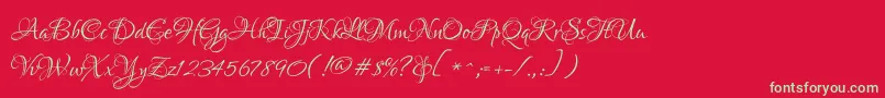LoversquarrelRegular-Schriftart – Grüne Schriften auf rotem Hintergrund