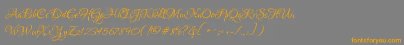 LoversquarrelRegular Font – Orange Fonts on Gray Background