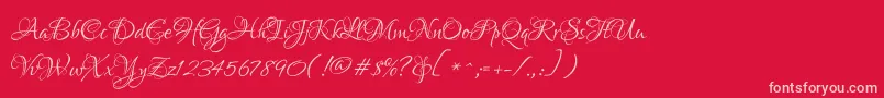 LoversquarrelRegular Font – Pink Fonts on Red Background