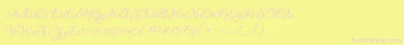 LoversquarrelRegular-Schriftart – Rosa Schriften auf gelbem Hintergrund