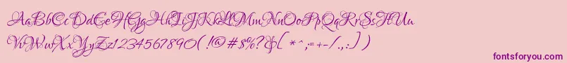 LoversquarrelRegular Font – Purple Fonts on Pink Background