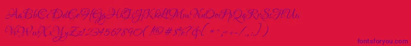 LoversquarrelRegular Font – Purple Fonts on Red Background