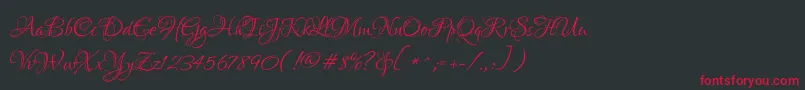 LoversquarrelRegular Font – Red Fonts on Black Background