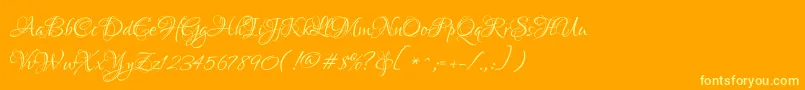 LoversquarrelRegular Font – Yellow Fonts on Orange Background