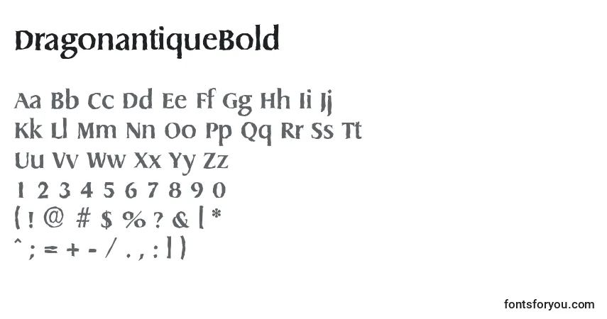 DragonantiqueBoldフォント–アルファベット、数字、特殊文字