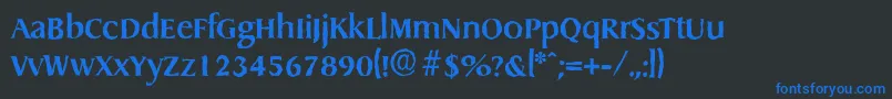 DragonantiqueBold Font – Blue Fonts on Black Background
