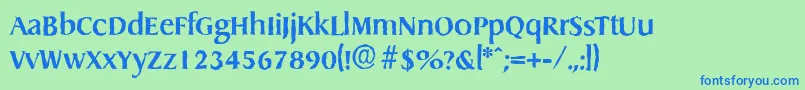 DragonantiqueBold Font – Blue Fonts on Green Background