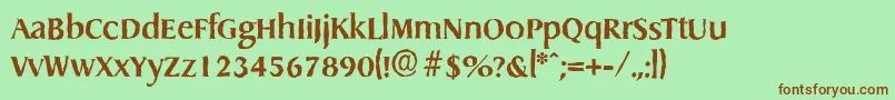 DragonantiqueBold Font – Brown Fonts on Green Background