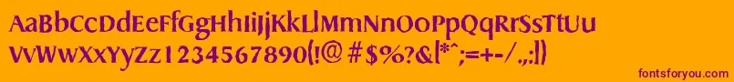 DragonantiqueBold Font – Purple Fonts on Orange Background