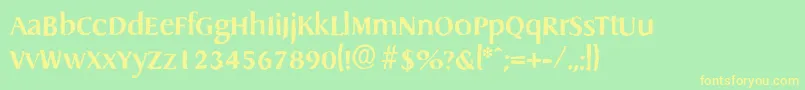 Шрифт DragonantiqueBold – жёлтые шрифты на зелёном фоне