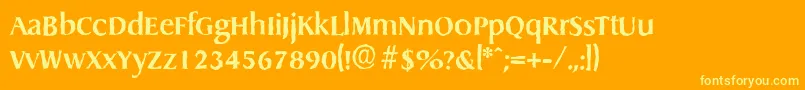 Fonte DragonantiqueBold – fontes amarelas em um fundo laranja