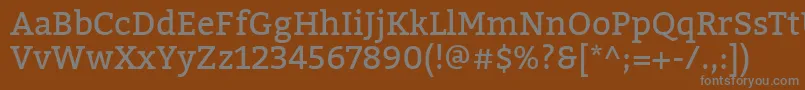 Fonte BitterRegular – fontes cinzas em um fundo marrom