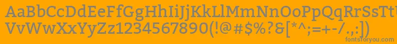 フォントBitterRegular – オレンジの背景に灰色の文字