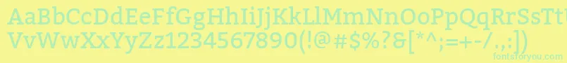 BitterRegular Font – Green Fonts on Yellow Background