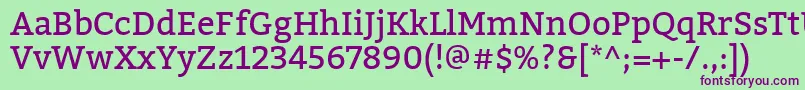 BitterRegular Font – Purple Fonts on Green Background