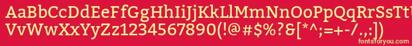 BitterRegular Font – Yellow Fonts on Red Background