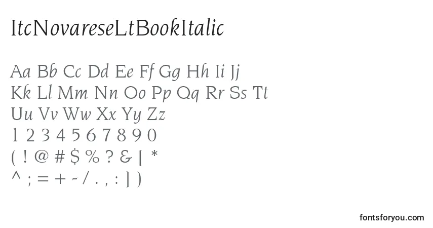 ItcNovareseLtBookItalic Font – alphabet, numbers, special characters