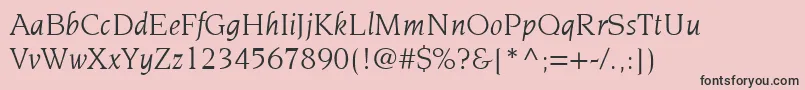ItcNovareseLtBookItalic-Schriftart – Schwarze Schriften auf rosa Hintergrund