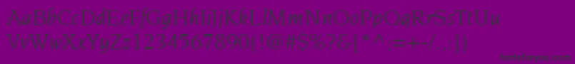 Czcionka ItcNovareseLtBookItalic – czarne czcionki na fioletowym tle