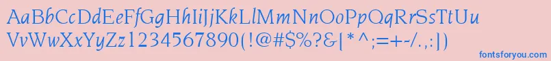 ItcNovareseLtBookItalic Font – Blue Fonts on Pink Background