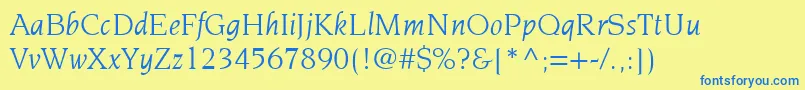 ItcNovareseLtBookItalic Font – Blue Fonts on Yellow Background