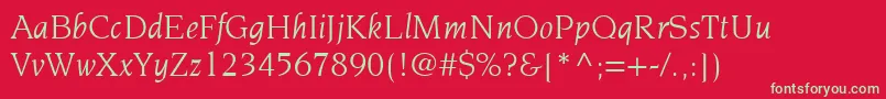 フォントItcNovareseLtBookItalic – 赤い背景に緑の文字