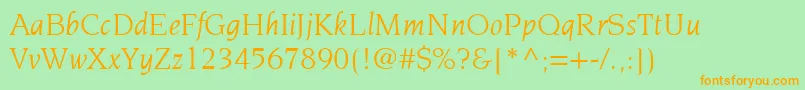 ItcNovareseLtBookItalic Font – Orange Fonts on Green Background