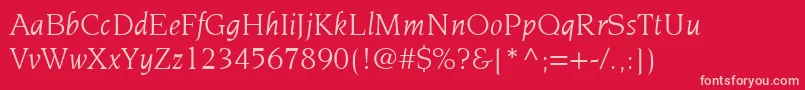 ItcNovareseLtBookItalic-Schriftart – Rosa Schriften auf rotem Hintergrund