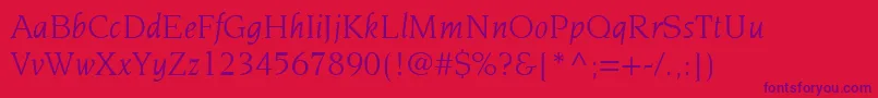 Шрифт ItcNovareseLtBookItalic – фиолетовые шрифты на красном фоне
