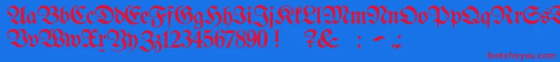 ProclamateLight Font – Red Fonts on Blue Background