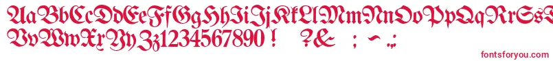 ProclamateLight Font – Red Fonts on White Background